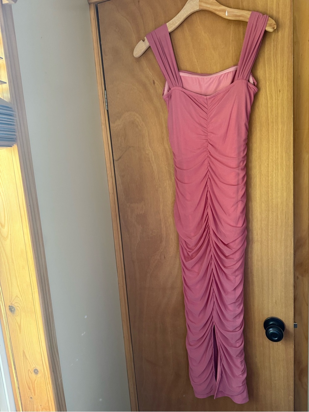 Draped Midi Dress in Dusty Rose - Picture 3 of 5